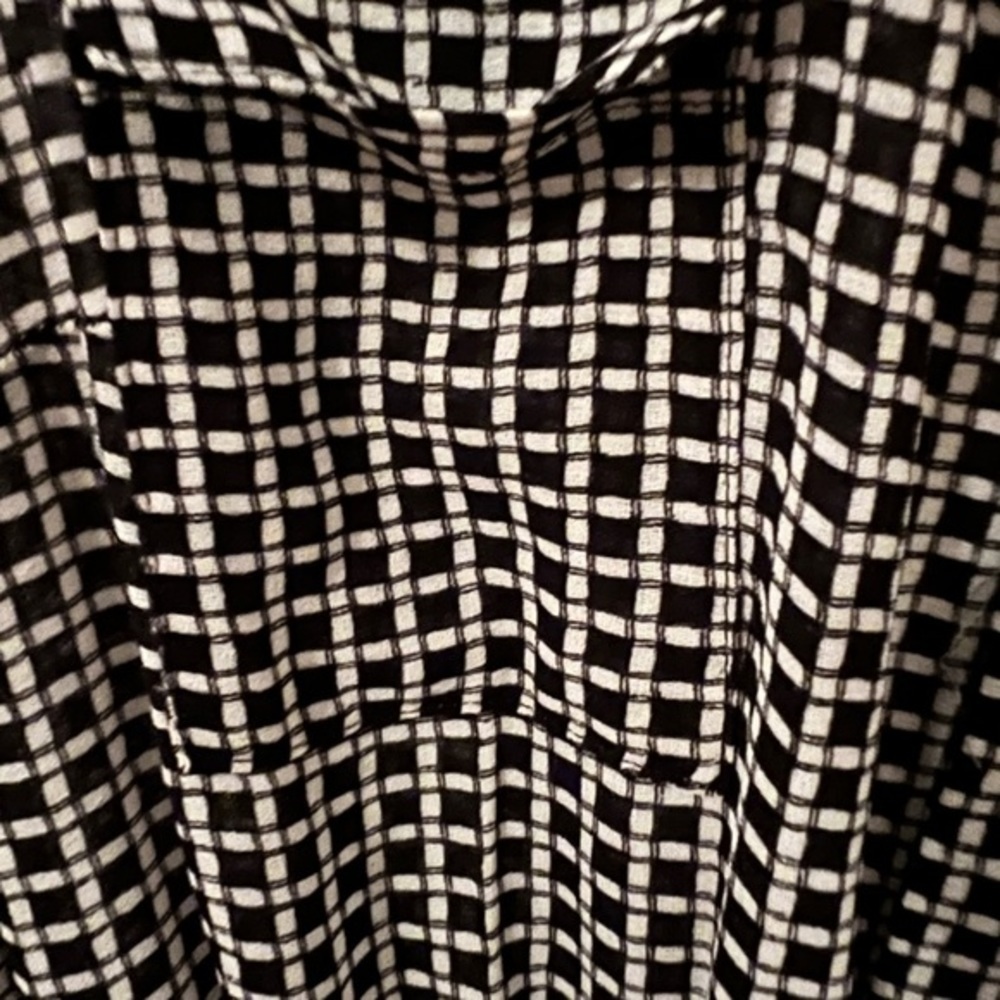 Vintage Max Studio Long Sleeve Black and White Checkered Dress Size Large - Picture 6 of 6